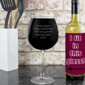 image of Personalised Bottle of Wine Glass