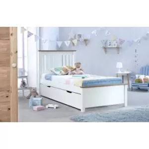 Image of Chester White and Oak Effect Wooden Bed Single