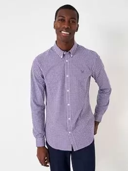 Image of Crew Clothing Jasper Washed Poplin Check - Multi Size M Men