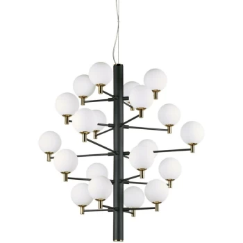 image of Ideal Lux Copernico - 20 Light Multi Arm Ceiling Pendant Light Black, G9