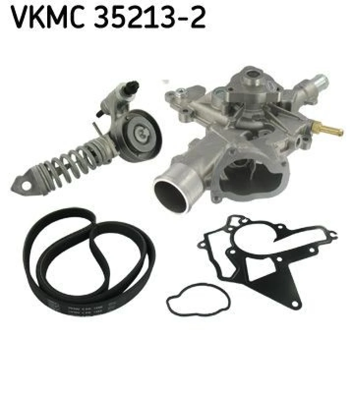 Image of SKF Water Pump + V-Ribbed Belt Kit SKF VKMC 35213-2