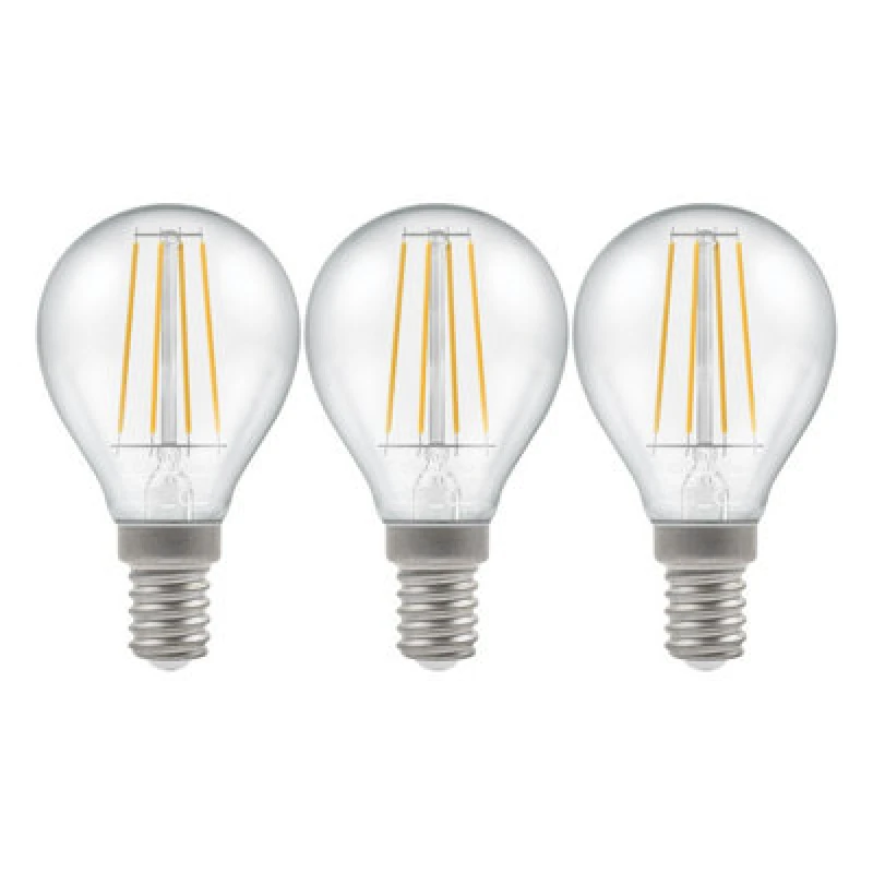Image of Crompton Lamps LED Golfball 4.2W E14 Filament (3 Pack) Warm White Clear (40W Eqv) (3 Pack)