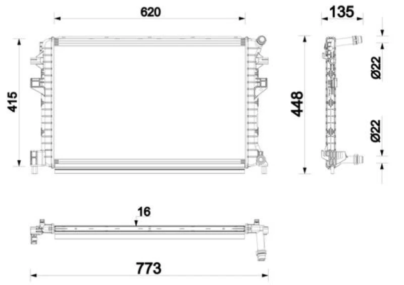 Image of Low Temperature Cooler, intercooler MAHLE CIR 34 000P