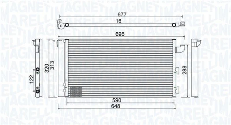 Image of MAGNETI MARELLI Air conditioning condenser MAGNETI MARELLI 350203857000