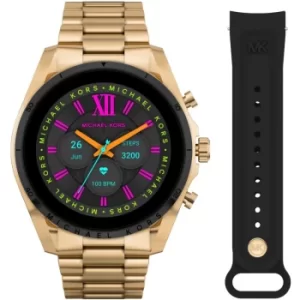 Image of Ladies Michael Kors Gen 6 Bradshaw Gold-Tone Stainless Steel Smartwatch with Strap Set