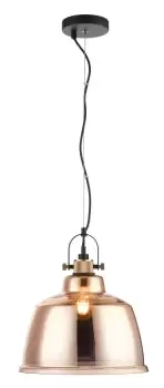 image of Ava 1 Light Gold Dome Pendant Ceiling Light