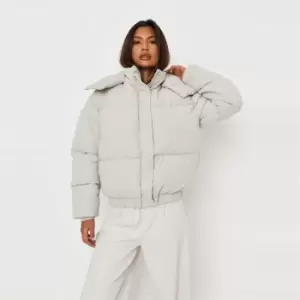 image of Missguided Tall Soft Touch Ultimate Plush Puffer - Grey