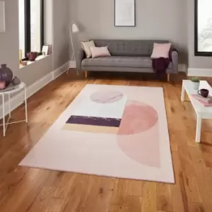 Image of Michelle Collins Rose Geometric Rug Rose/White