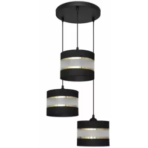 image of Helam Helen Cluster Pendant Ceiling Light Black, Gold 35cm