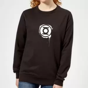 Image of Justice League Graffiti Green Lantern Womens Sweatshirt - Black - L - Black