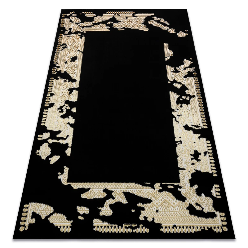 Image of RugsX Carpet Allure 1965 Frame - Structural, Stylish, Glamour Black / Gold 160X220 Cm