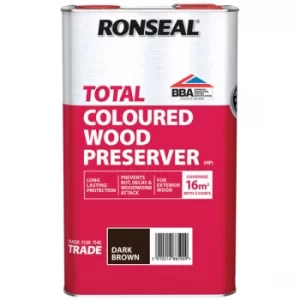 Image of Ronseal 38590 Trade Total Wood Preserver Dark Brown 5 litre