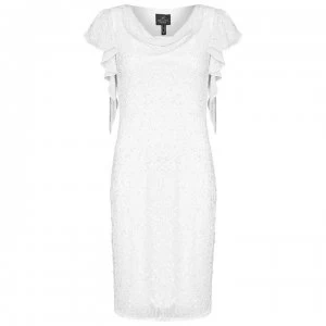 Adrianna Papell Adrianna Bead Short Dress Womens - IVORY