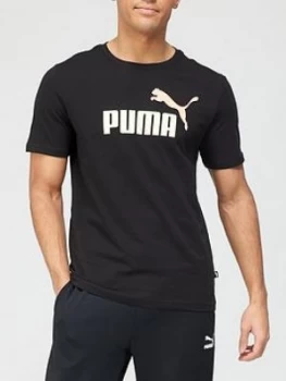 image of Puma Essential 2 Colour Logo Tee - Black Size M Men