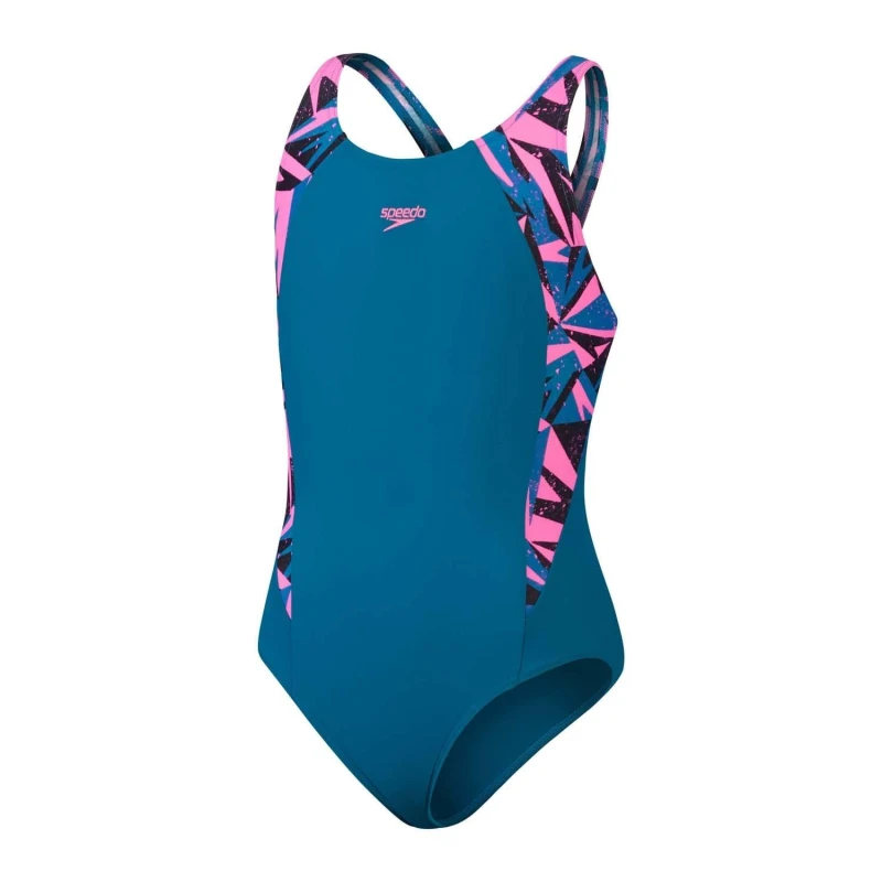 Image of Speedo HyperBoom Splice Muscleback Swimsuit - Green Green 5 - 6 Years
