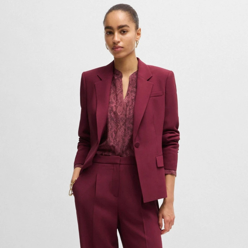 Image of Boss Janerani1 Slim-Fit Jacket Red female 8