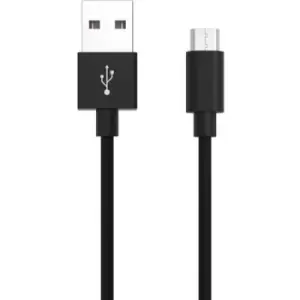 Image of Ansmann USB cable USB 2.0 USB-A plug, USB Micro-B plug 2m Black Aluminium connector, TPE coating 1700-0077