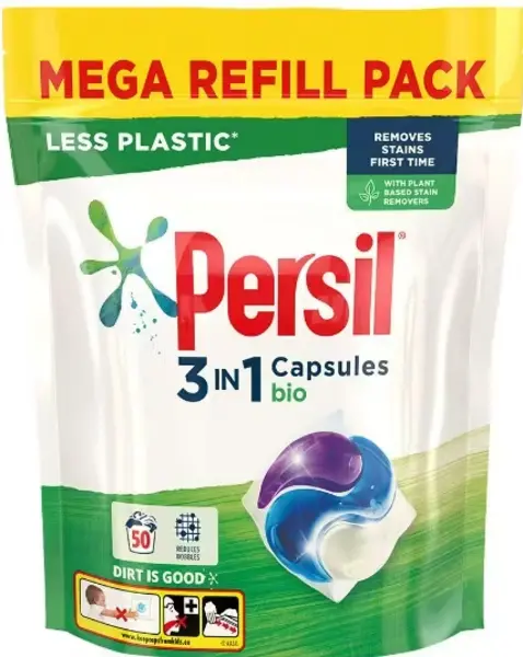 image of Persil 3-in-1 Bio Washing Capsules 50x Washes