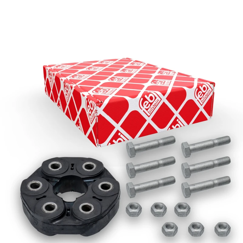 Image of FEBI BILSTEIN 43477 Drive Shaft Coupler with bolts/screws, with nuts, Ø: 110mm, Bolt Hole Circle Ø: 78mm Elastomer Joint,propeller shaft (1427)