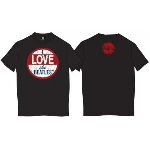 image of The Beatles 'I Love The Beatles' Vintage Mens X-Large T-Shirt - Black