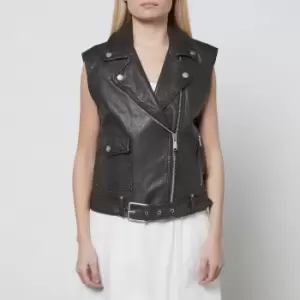 Image of Free People Womens Emilia Vegan Vest Jacket - Black - L