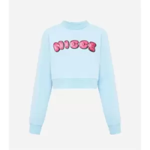 image of Nicce Caddle Crop Sweatshirt - Blue