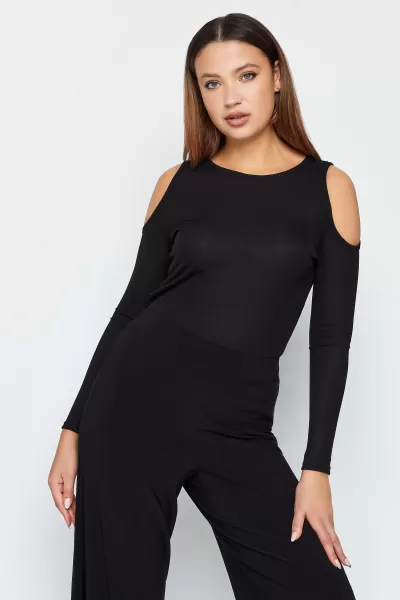 LTS Tall Black Cut Out Top