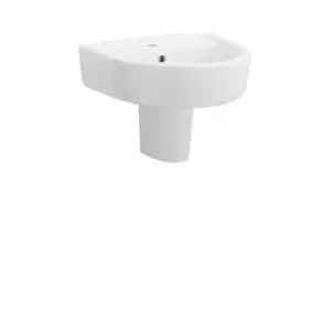 image of Nuie Provost 420mm Basin & Semi Pedestal - White