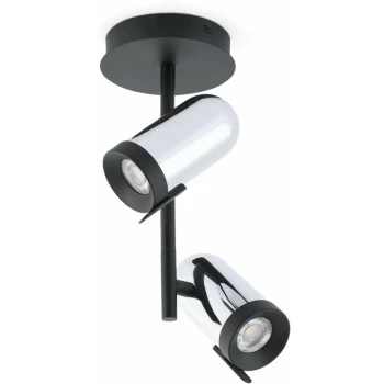 image of Faro Orleans - 2 Light Spotlight Chrome, Black, GU10