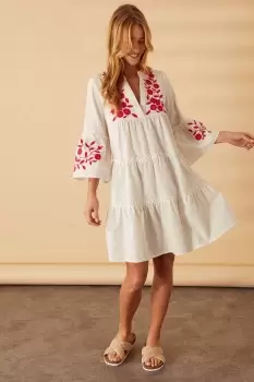 Image of Floral Embroidered Cover-Up