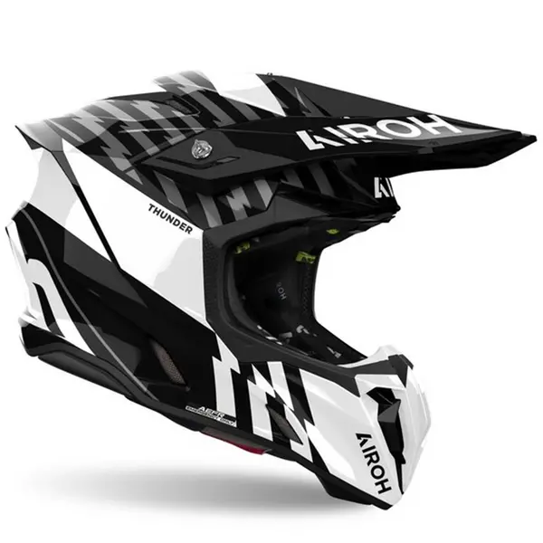 Image of Airoh Twist 3 Thunder Black White Offroad Helmet Size 2XL
