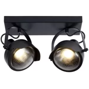 image of Lucide CICLETA - Twin Ceiling Spotlight - 2xGU10 - Black