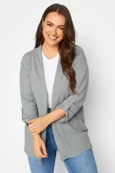 Image of Ribbed Roll Tab Cardigan