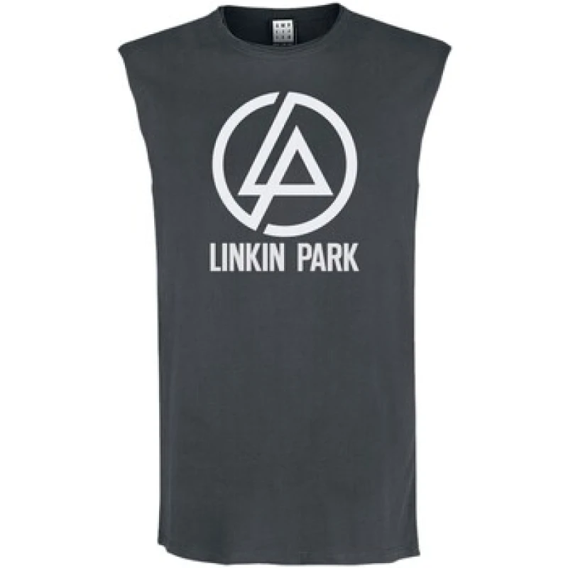 Image of Amplified Amplified Circle Logo Linkin Park Sleeveless Tank Top in Charcoal Size: X-Small Charcoal XS Unisex 5063750847399
