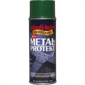 image of Plastikote Metal Protekt Aerosol Spray Paint Forest Green 400ml