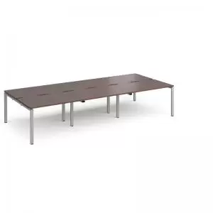 image of Adapt triple back to back desks 3600mm x 1600mm - silver frame and