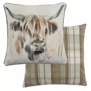 Image of Watercolour Highland Cow Cushion Multicolour, Multicolour / 43 x 43cm / Cover Only
