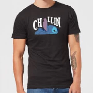 Image of Disney Lilo And Stitch Chillin Mens T-Shirt - Black