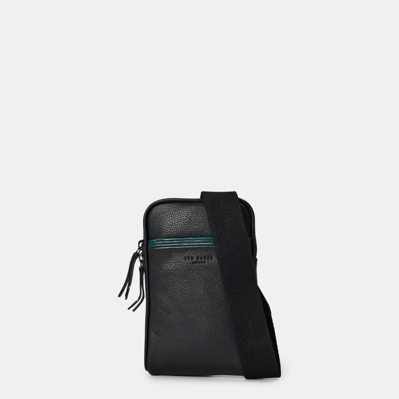 Image of Ted Baker Mens Crossbody Phone Bag Black male One Size