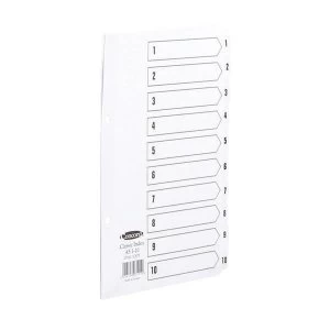 Image of Concord Classic Index 1-10 A5 White Board with Clear Mylar Tabs 07101/CS71