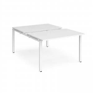 image of Adapt II Sliding top Back to Back Desk s 1200mm x 1600mm - White Frame