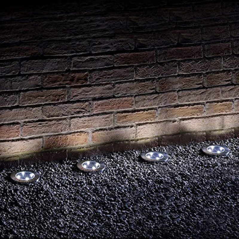Image of Streetwize Pack of 4 Solar Deck Lights - Silver Silver One Size