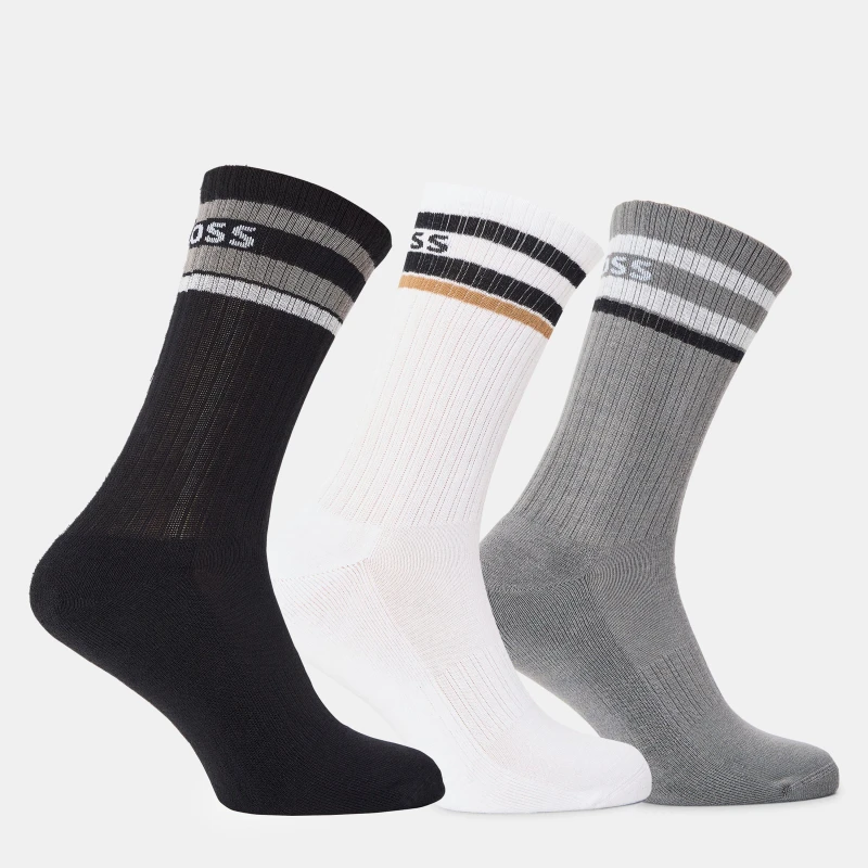 Image of Boss 3p Qs Rib Stripe Vb 10276538 0 Blk/Gry/Wht 960 male 6-11