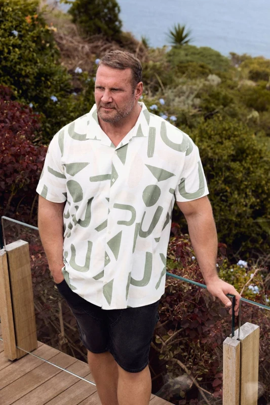 Image of BadRhino BadRhino Men Abstract PrinT-Shirt in White Size: X-Large White 1XL Male 5063589806031