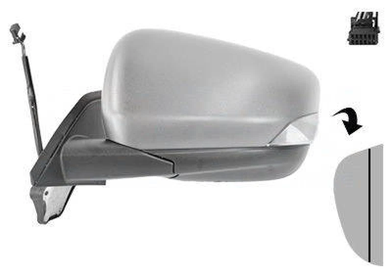 Image of VAN WEZEL 4414825 Wing mirror * HAGUS * Left, Aspherical, primed Outside Mirror (50)
