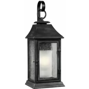 Image of Loops - Outdoor IP44 Wall Light Dark Weathered Zinc LED E27 75W d00952