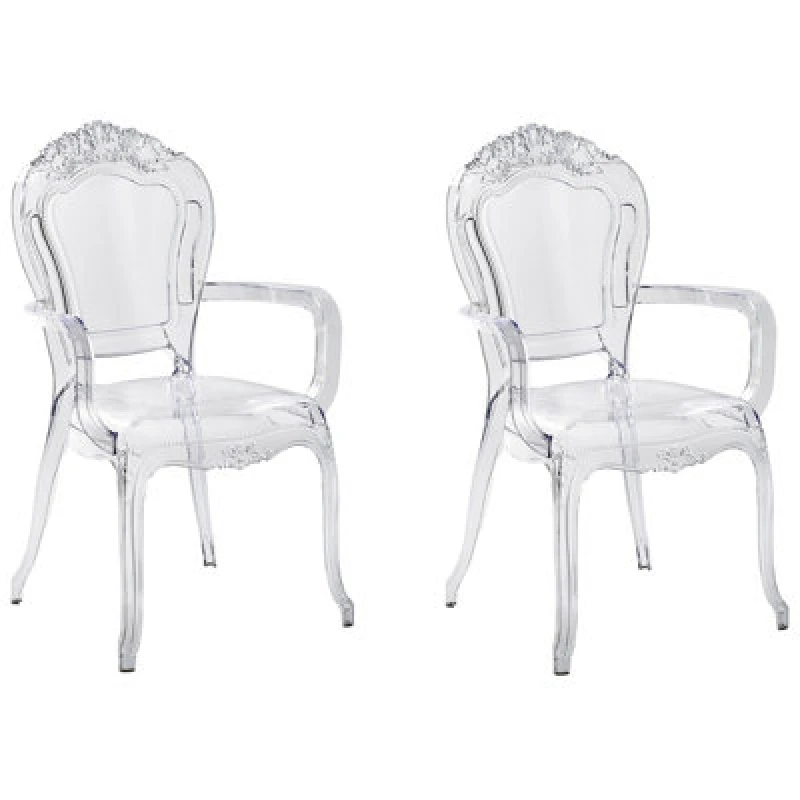 Image of Beliani Set Of 2 Dining Chairs Vermont Transparent