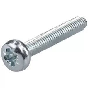 image of R-TECH 337046 Pozi Pan Head Machine Screws BZP M4 25mm - Pack Of 100