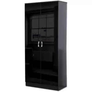 Image of Chilton 2 Door Wardrobe - Black Gloss - Black