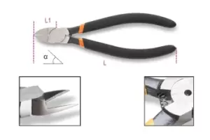 Image of Beta Tools 1080D 15˚ Diagonal Flush Plastic Cutting Nippers Non-Slip 010800015